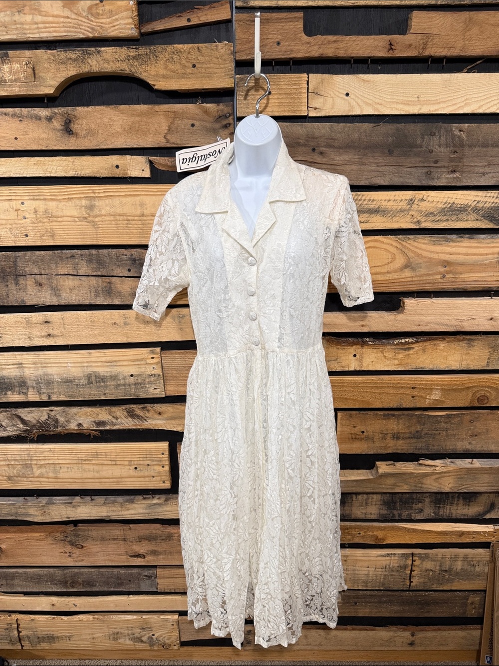Vintage Nostalgia Ivory lace vintage 90s gypsy BoHo Cottagecore Dress M NWT